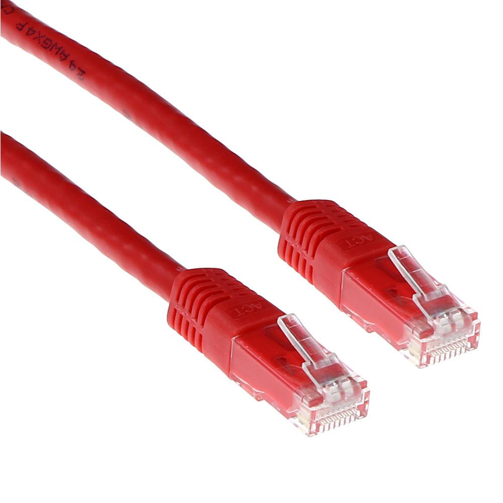 Мрежов пач кабел ACT U/UTP, CAT 6, RJ-45 - RJ-45, 0.5 m, Медни проводници, Червен, Булк опаковка - EWENT-ACT-IB8500