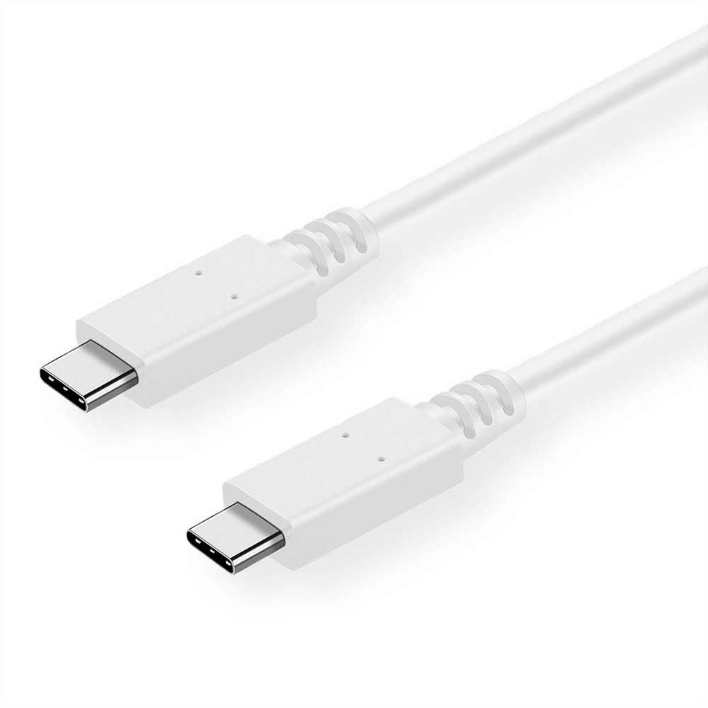 ROLINE VALUE USB 3.2 Gen 2 кабел, PD (Power Delivery) 20V5A, с Emark, C-C, M/M, бял, 1.0 м - 11.99.9053