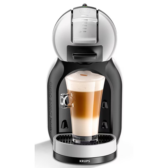 Кафемашина на капсули Krups Nescafe Dolce Gusto Mini Me, 1500W, 15 bar, 0.8 l. обем на резервоара за вода, черно-сива, KP123B10