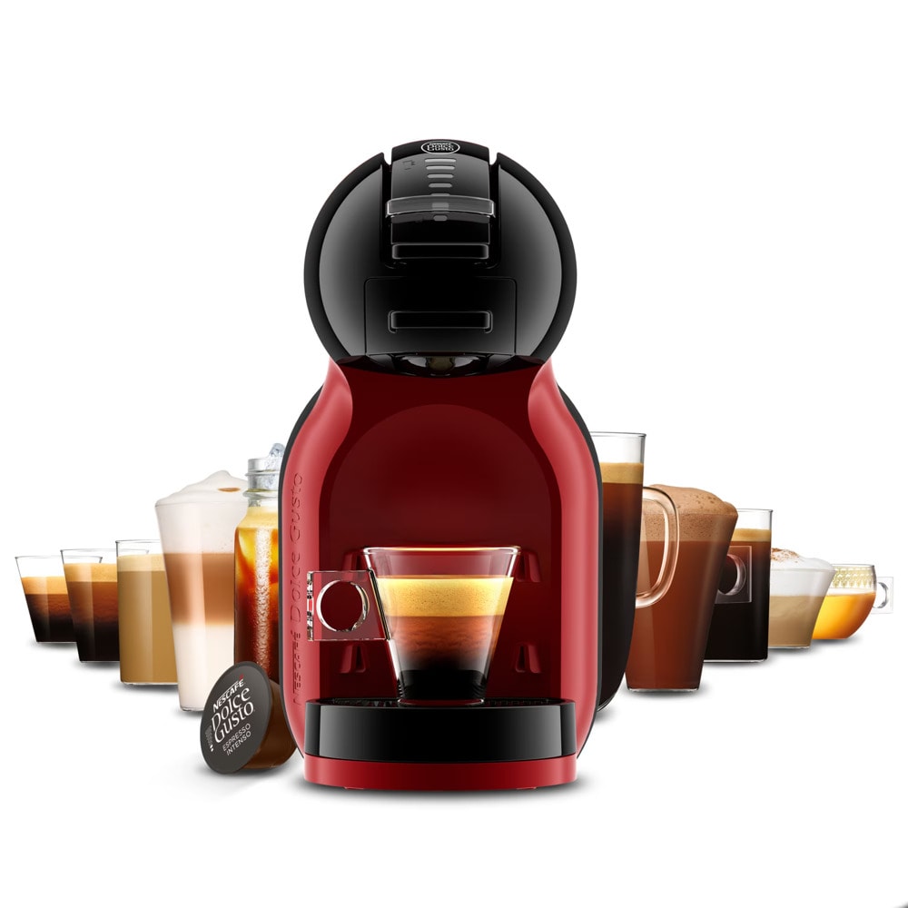 Кафемашина на капсули Krups Nescafe Dolce Gusto Mini Me, 1500W, 15 bar, 0.8 l. обем на резервоара за вода, червенo-черна, KP123H10