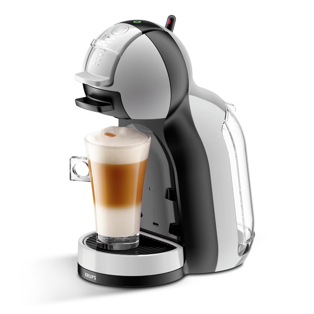 Кафемашина на капсули Krups Nescafe Dolce Gusto Mini Me, 1500W, 15 bar, 0.8 l. обем на резервоара за вода, черно-сива, KP123B10