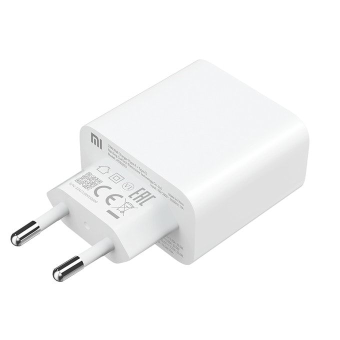 Xiaomi Mi 33W Wall Charger, от контакт към USB Type C (ж)/USB Type A (ж), 11V/3A, 12V/2.25A, бял,  BHR4996GL