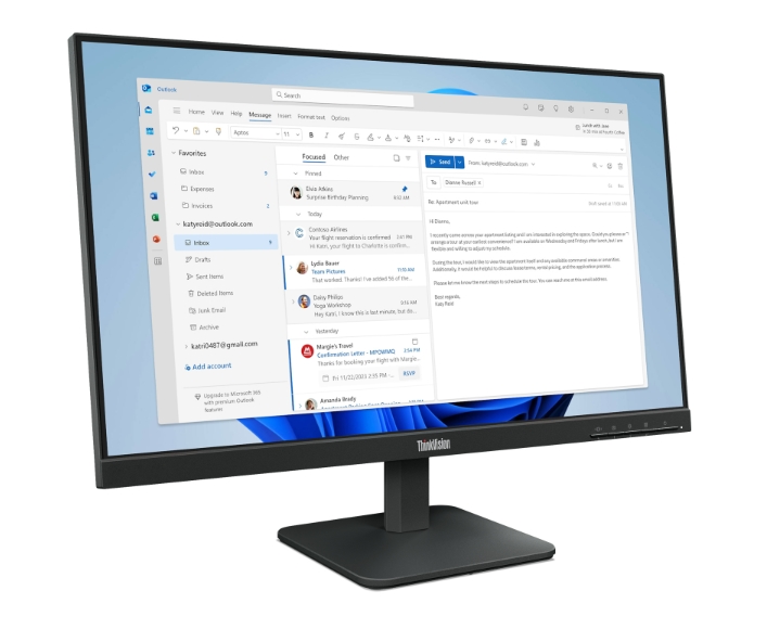 Lenovo ThinkVision S24-4e 23.8" IPS WLED, 1920x1080, 16:9, 4ms, 100Hz, 250 cd/m2, 1300:1, HDMI, VGA, - 64B5KAT1EU