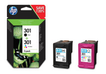 HP 301 2-pack Black/Tri-color Original Ink Cartridges - N9J72AE