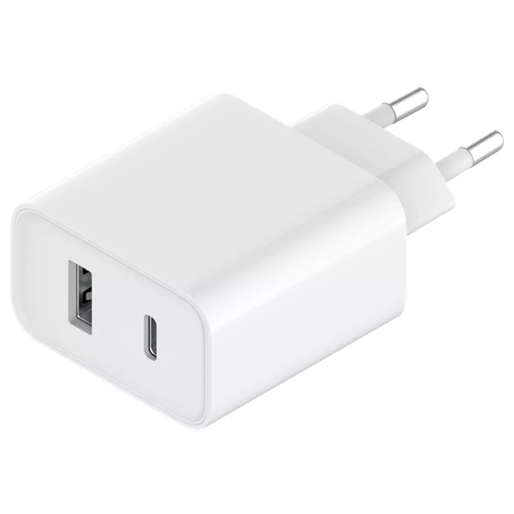 Xiaomi Mi 33W Wall Charger, от контакт към USB Type C (ж)/USB Type A (ж), 11V/3A, 12V/2.25A, бял,  BHR4996GL
