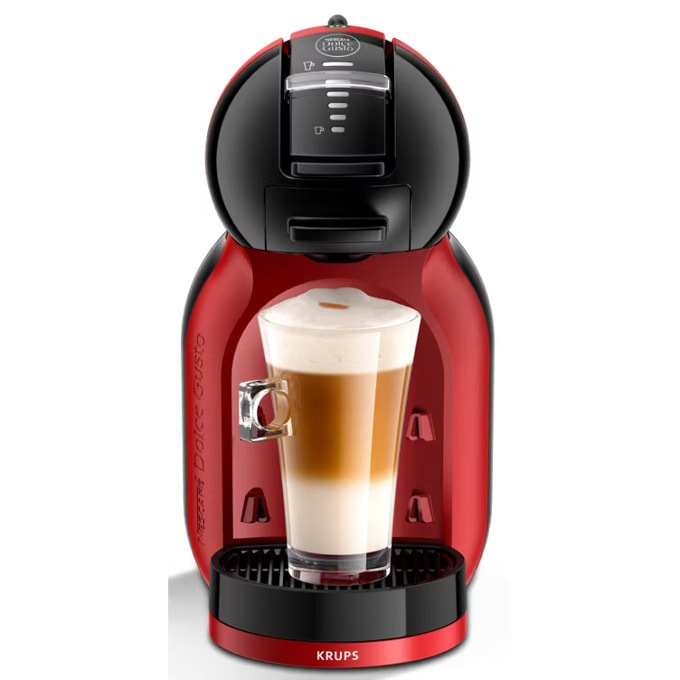 Кафемашина на капсули Krups Nescafe Dolce Gusto Mini Me, 1500W, 15 bar, 0.8 l. обем на резервоара за вода, червенo-черна, KP123H10