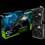 PALIT GeForce RTX 5060 Infinity 2 OC 8GB GDDR7 128 bit, 1x HDMI 2.1b, 3x DP 2.1b, 2 Fan, 1x 8-pin pwr connector, 550W, 262.1 x 126.3 x 40.1 mm, NE75060V19P1-GB2063L - 4710562245684_3Y